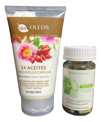 Crema Capilar Más Biotina Y Colágeno 60 Cap Cabello Hermoso