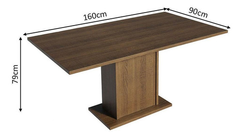 Mesa Madesa con Tapa Rectangular 5275 Color Marrón
