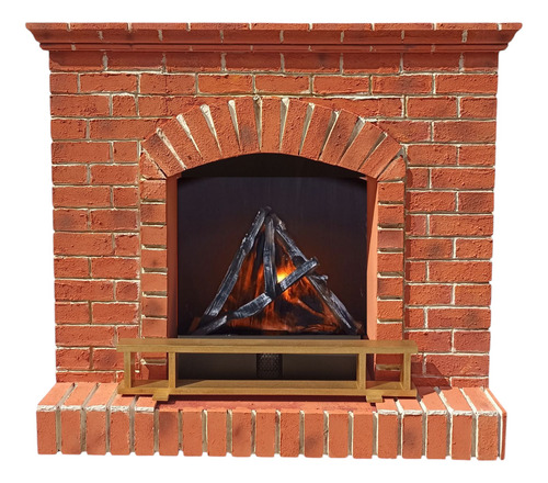 Chimenea Pietralissimo Acabado Tipo Ladrillo Naranja Oscuro