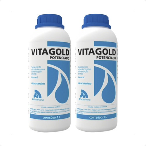 2 Vitagold Potenciado Suplemento Vitamínico Para Animais 1 L