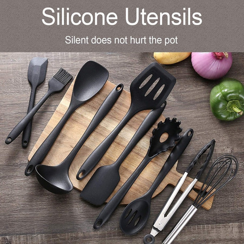 Imagen 7 de 7 de Utensilios De Cocina De Silicona Juego De 10 Grado De Comida