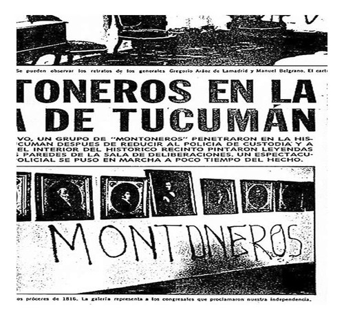 Vinilo 20x20cm Montoneros Periodico Revolucionario