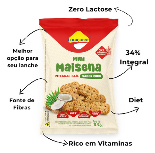 Mini Maisena Diet Lowçucar 100g Sabores Variados Kit Com 12