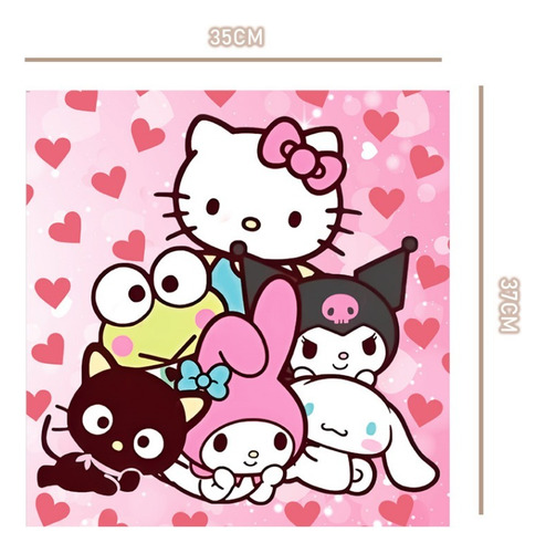 Bolso De Yute Tote Doble Cara Friends Hello Kitty 35x37 Cm Rosa Friends Hello Kitty