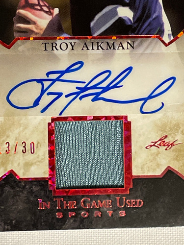 Autografo Troy Aikman Jersey Card Autografiada Leaf Tarjeta (Usado)