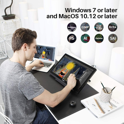 Tableta Huion Gt-191v2 Kamvas Pantalla Hd De 19,5 Pulgadas