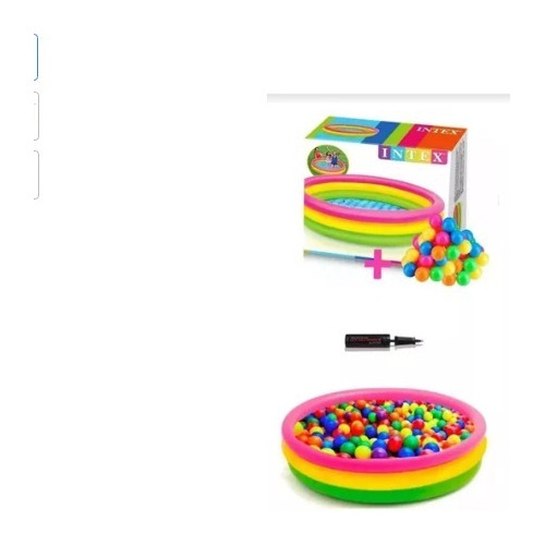 Piscina Inflable 114cm X 25cm + 300 Pelotas + Inflador