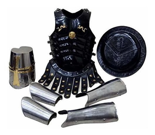 Arma Y Armadura - Knight Crusader Casco Medieval Y Protector