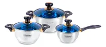 Comprar Juego De Ollas De Acero 6 Piezas M\u002Fluissant Lu-1202a-in Color Azul