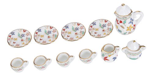 Té De Flores De Porcelana En Miniatura 1:12 De Dollhouse Kit