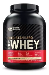 Suplemento en polvo Optimum Nutrition Proteína Gold Standard 100% Whey proteína sabor vanilla ice cream en pote de 2.27kg