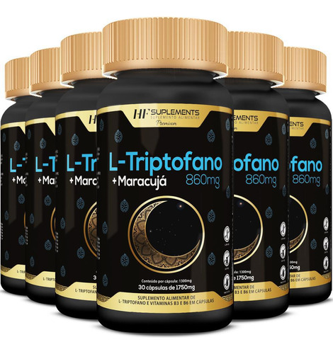 6x L-triptofano Com Maracuja 860mg 30caps Hf Suplements