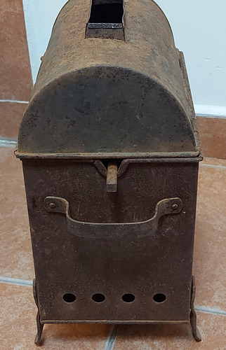 Antiguo Tostador De Café Oxidado Maniveladecoración Completo (Usado)