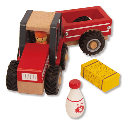 Woodenedu Juguetes De Tractor De Madera Para Ninos Pequenos