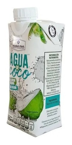 Agua De Coco Member's Mark 100% Natural 18 Piezas De 330 Ml