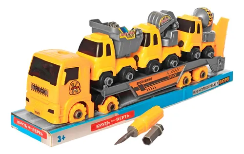 Camión Tractomula Niñera De Vehiculos Armable Construccion