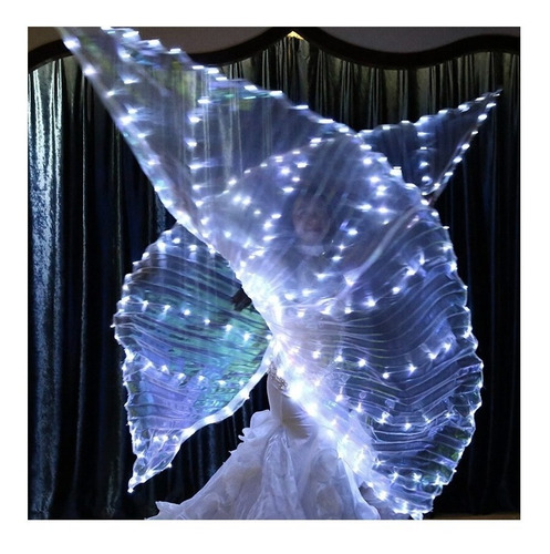 Imagen 8 de 10 de Alas Led Grande Danza Arabe Wings Bellydance Odalisca Capa