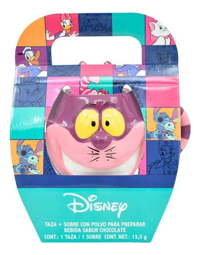 Taza 3d Galería Dc Disney Gato Risón Alicia Con Cocoa 13.5g Color Morado Gssto Risón