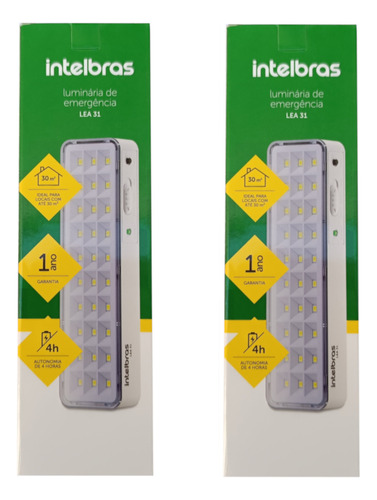 Kit 2 Luminária Led Lâmpada Luz De Emergência Recarregável