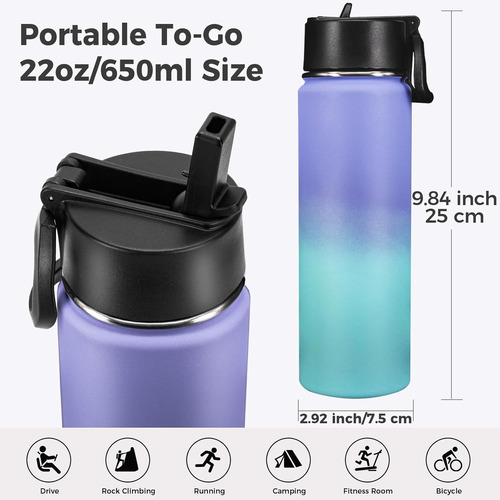 Botella Aislada De 650 Ml Para Niños De Doble Pared