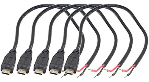 5 Uds. Cable De Enchufe Macho Micro Usb 12 Pulgadas 30cm 5v 