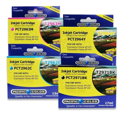 Pack 4 Tintas Pacific Color 296-297 Alternativa Envio Gratis