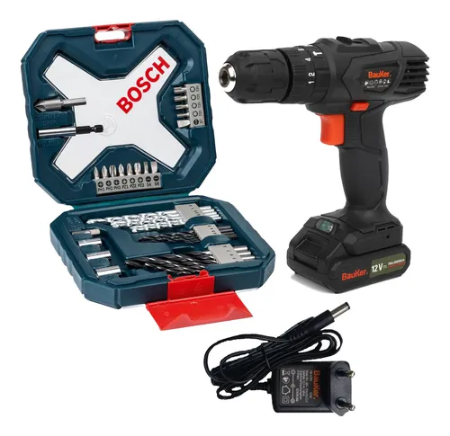 comprar Taladro Inalámbrico 12v Bauker + 34 Accesorios Bosch X-line
