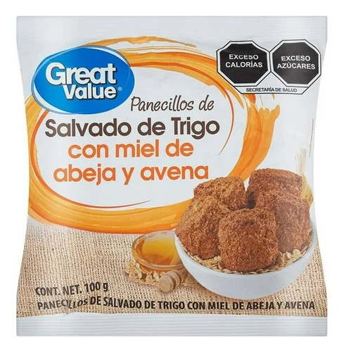 18 Pzas Panecillos Great Value De Salvado De Trigo Con Miel