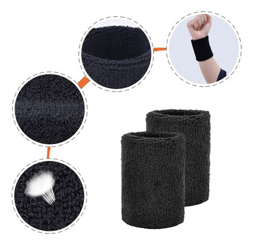Cxsm 10 Par Muñequeras Sudor Microfibra Algodon Gym Pulsera