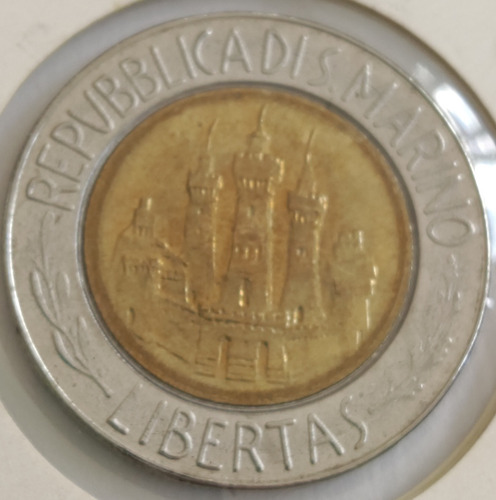 Moneda República San Marino Bimetálica 1984 Albert Einstein