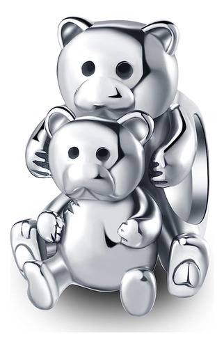 Madre E Hijo De Teddy Bear Charms, 925 Sterling Silver Mama 