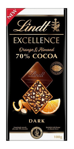 Lindt Excellence 70% Cocoa Almendra 100g Suiza