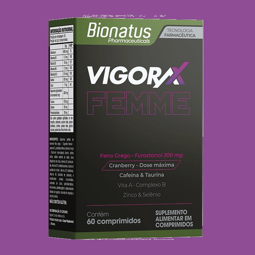 Kit 4 Suplemento Vigorax Femme Saude 60 Capsulas - Bionatus Sem Sabor