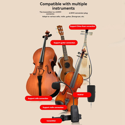 Microfone Sem Fio D6violin Microfone Para Instrumentos Music