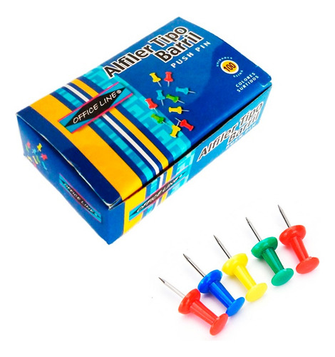 Chinche Tipo Barril - Push Pin Office Line