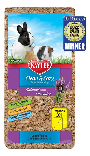 Kaytee Sustrato Cama Cuyo, Conejo Clean & Cozy Lavanda 24.6l