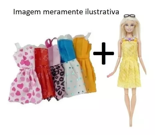 roupas roupinhas boneca barbie kit com 05 PEÇAS