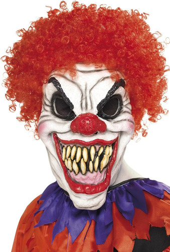 Smiffy's Men's Scary Clown Mask Foam Latex With Hair