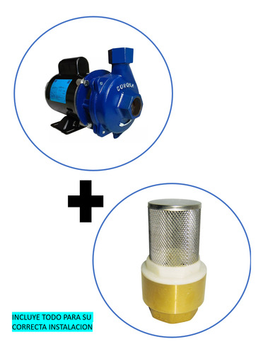 Kit Bomba Para Agua Centrifuga 1/2 Hp + Pichancha Negro 60 Hz Monofásica