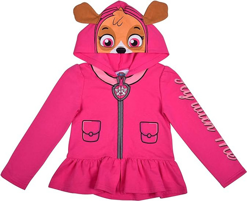 Paw Patrol Girls Skye Hoodie Costume Toddler And Little Pink