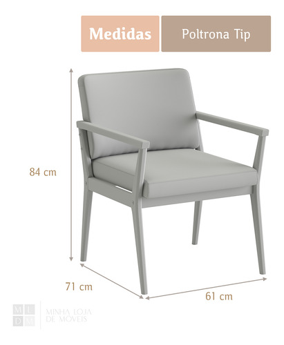 Poltrona Tip Com Base De Madeira No Linho Cru