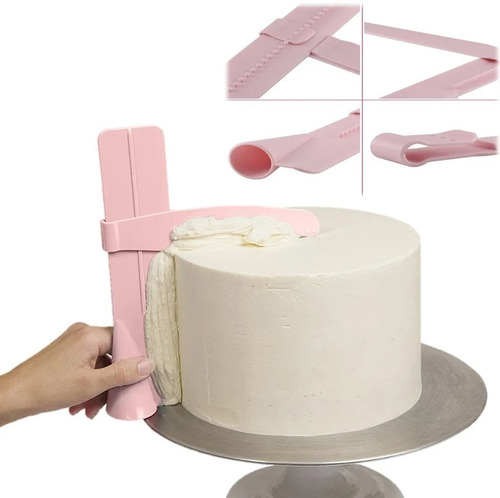 Imagen 3 de 5 de Espatula Alisadora Nivelador Para Tortas Bordes Perfectos