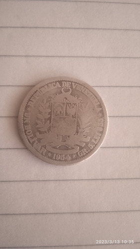 Moneda Venezolana De Plata De 1954 