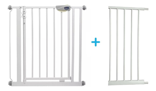 Puerta De Seguridad Niños Metalica + Extension 36cm Chicco