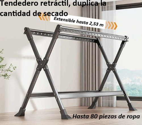 Tendedero De Ropa Plegable Tripolar En Forma De X Metálico