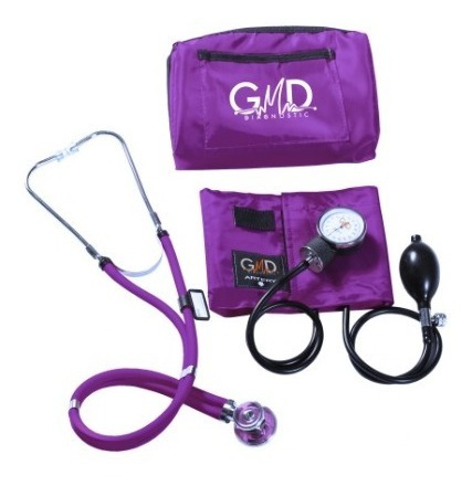 Kit Tensiómetro Fonendoscopio Rappaport Con Estuche Purpura