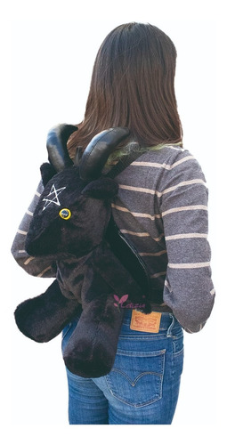 Mochila Peluche Baphomet Cabra Gotico Baby Baphy Felpa