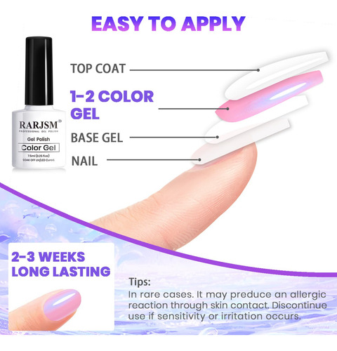 Rarjsm Pearlescent - Juego De Esmaltes De Uñas De Gel Con Pu