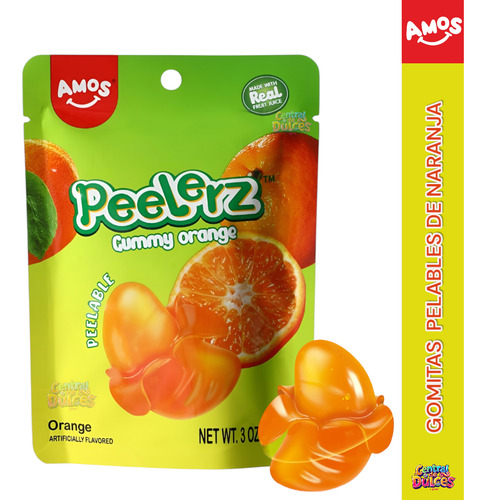 Gomitas De Naranja Pelable Peelerz Amos Gummy 85g Viral