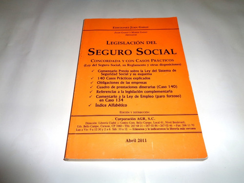 Libro Legislación Del Seguro Social / Juan Garay Y Miren Gar